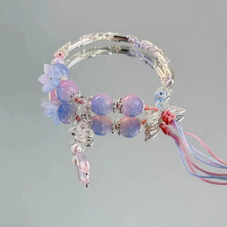 Elegant Ancient-Inspired Adjustable Beaded Bracelet for Women - Versatile High-End Accessory