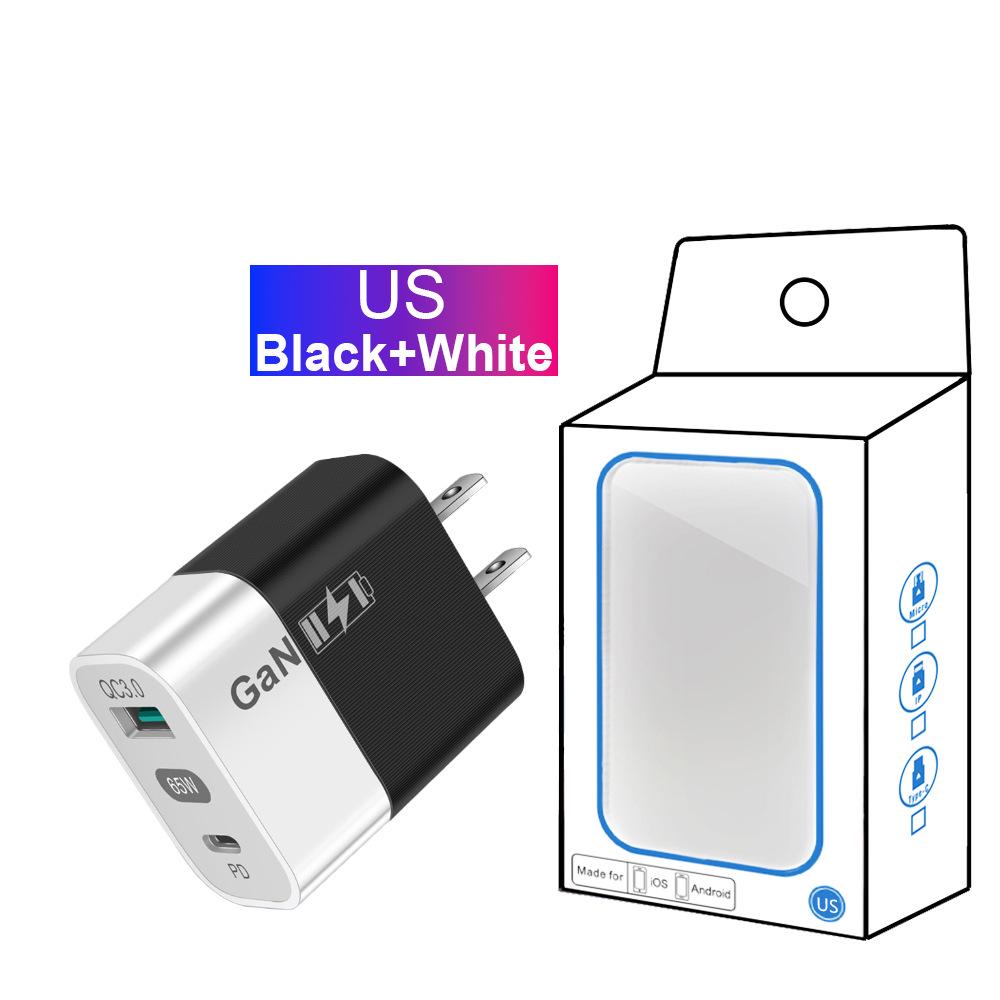 New 33W GaN USB Charger with QC 3.0 & PD, Supports 9V & 12V Fast Charging - US/EU Standard.