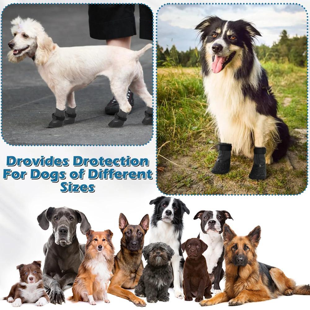 4 pezzi Calzini Impermeabili per Animali Domestici Scarpe Traspiranti Protezione Zampa per Cani Stivali per Cani Scarpe per Cani Inverno