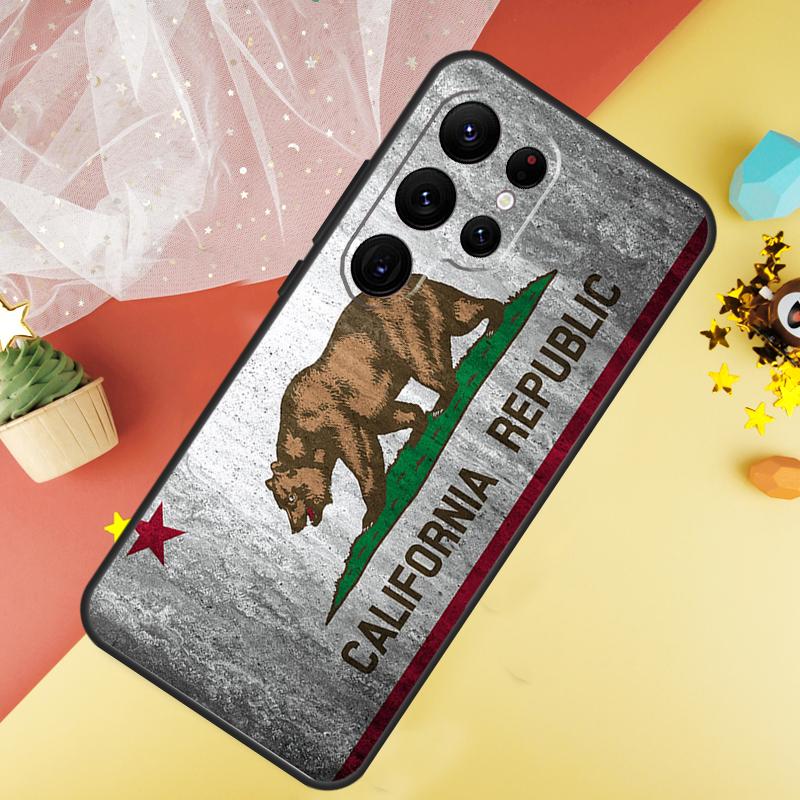 California Flag Phone Case For Samsung Galaxy S25 S24 S21 S20 S22 S23 Ultra S9 S10 Plus S25 FE Cover Coque