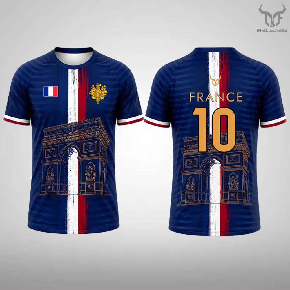 France Flag Printed T-shirt Summer Men Quick Dry Soccer Jersey Unisex Streetwear Casual Sports Short Sleeve Tee Fans Gift