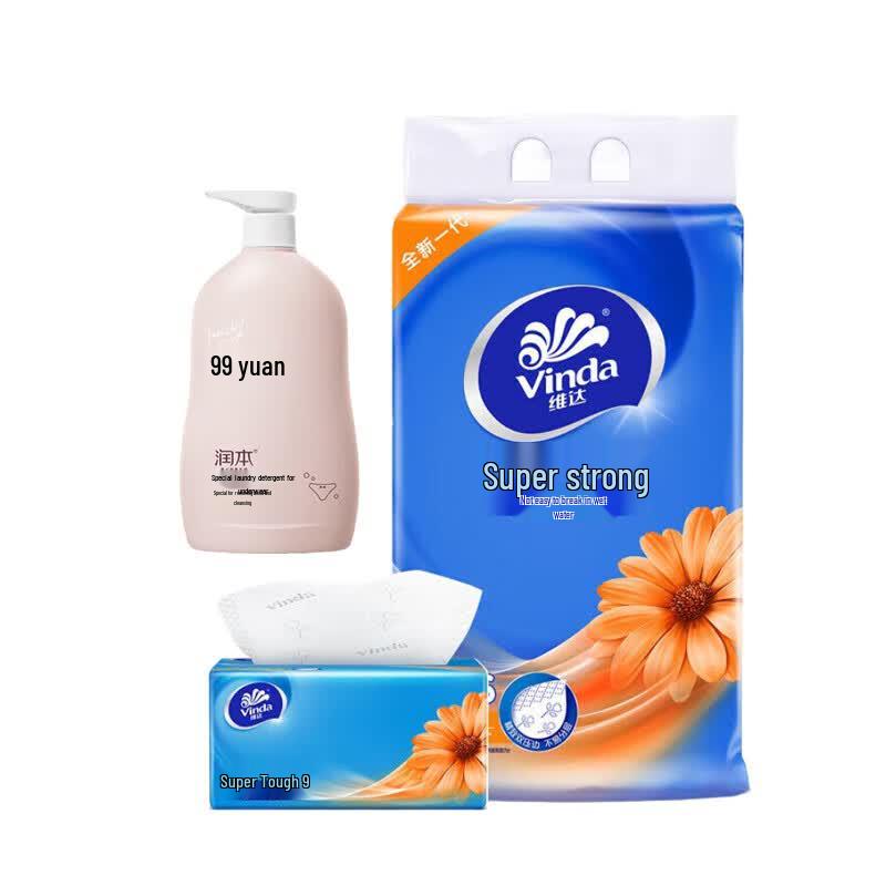 Vinda Ultra-Tough Facial Tissue & Lingerie Detergent Bundle