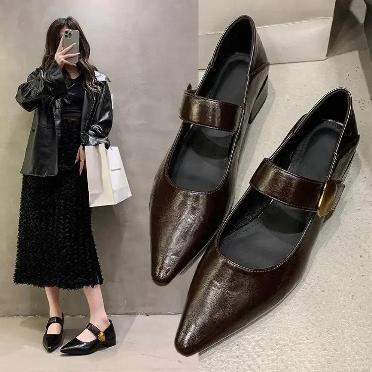 Neue Mode Herbst Damen Square Toe High Heels Lässig Flachmündig Square Heel High Heels