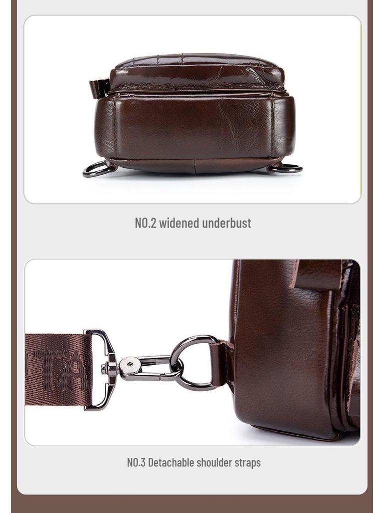 Cow Captain Premium Leder Herren Umhänge-Brusttasche für Tablets und Telefone