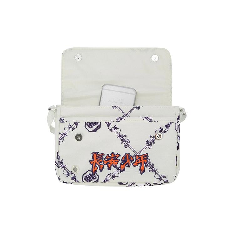 New LiNing Fabric Shoulder Bag, Crossbody Bag Regular Men's Vanilla White All Over Print ABDR556-2
