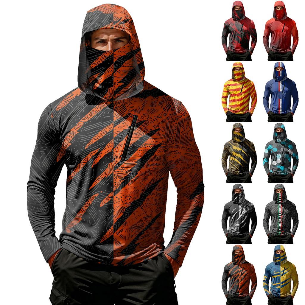 Men's Casual Hooded Long Sleeve Sunscreen Top