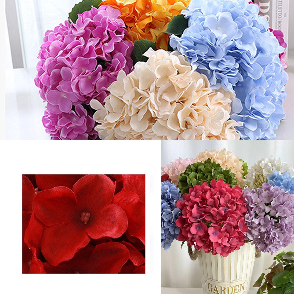 58cm Heads Hydrangea Bouquet Silk Artificial Flowers for Party Wedding Living Room Home Decoration Accessories