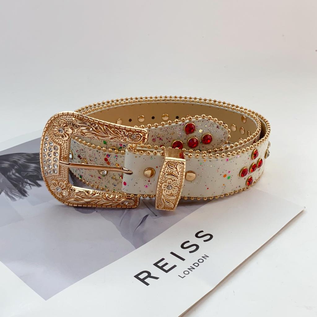 Rhinestone Belt Women'S Decorative Belt Accessories Summer Belt Sequins Color Niche With Jeans Belt
