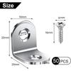 50-piece Corner Connector Set, Stainless Steel, 20 X 20 X 16 Mm, Corner Connector, Wall Bracket, Corner Metal, 90 Degrees, With Screws, Silver