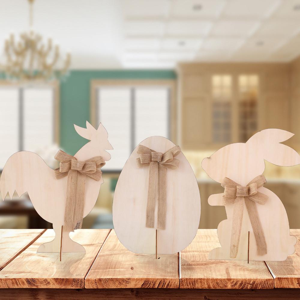 Charming Easter Rabbit Decoration For Home Decor Festive Wooden Chicken Egg Display