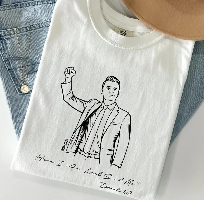 

Вот я, Господи, пошли меня футболка Чарли Кирка L