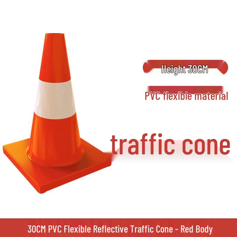 70cm PVC Reflective Traffic Cone - Road Safety Warning Cone & Barrier