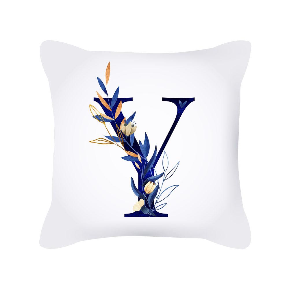 Pernă Nouă Pluș Scurt Plantă Literă Imprimată Pernă Pernă de Sofă Pernă de Birou Husă de Pernă