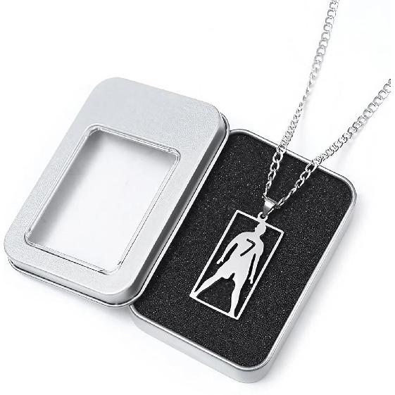 Cristiano ronaldo No. 7 Jersey football necklace for Men, CR7 necklace, Number 7 Soccer Jersey Pendant, Silver football chain, Soccer Star