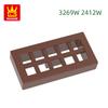 Non-Toxic 452Pcs/Lot3069W/2412W 1X2 Tile 2Holesbehindthegrid Buildingblock Moc Color Accessories Compatible With Brick Diy Kid'S Toys