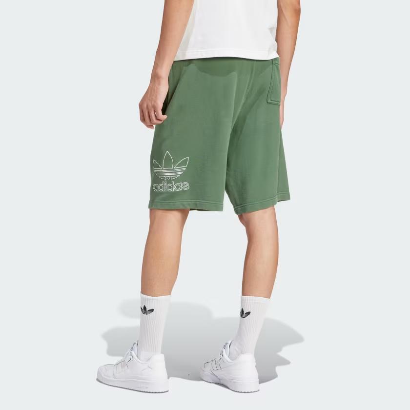 Adidas Originals Adicolor Outline Trefoil Logo Elastic Loose Straight Casual Shorts Men Shorts Green IR8004