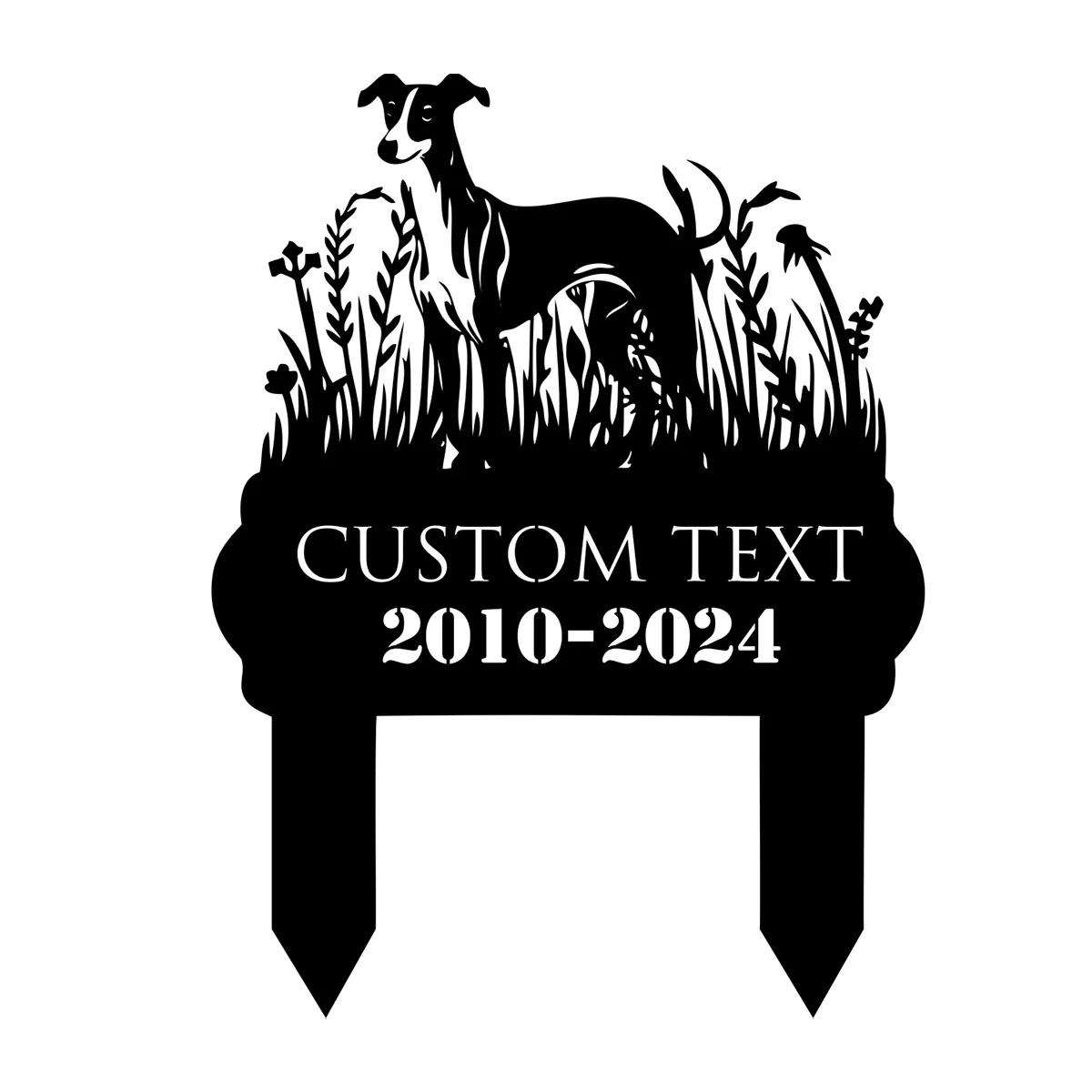 

Whippet Dog Memorial Garden Stake, Metal Pet Grave Marker for Yard, Customizable Outdoor Sign for Dog Lover чёрный