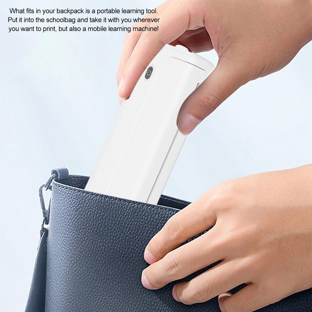 Portable Wireless Printer Bluetooth A4 Thermal Inkless Printer with App for Photo Label Receipt Study Notes Home School Office