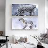 Tierölgemälde Leopard im Schnee Leinwandgemälde Büro Wohnzimmer Flur Heimtextilien Wandbild Kein Rahmen