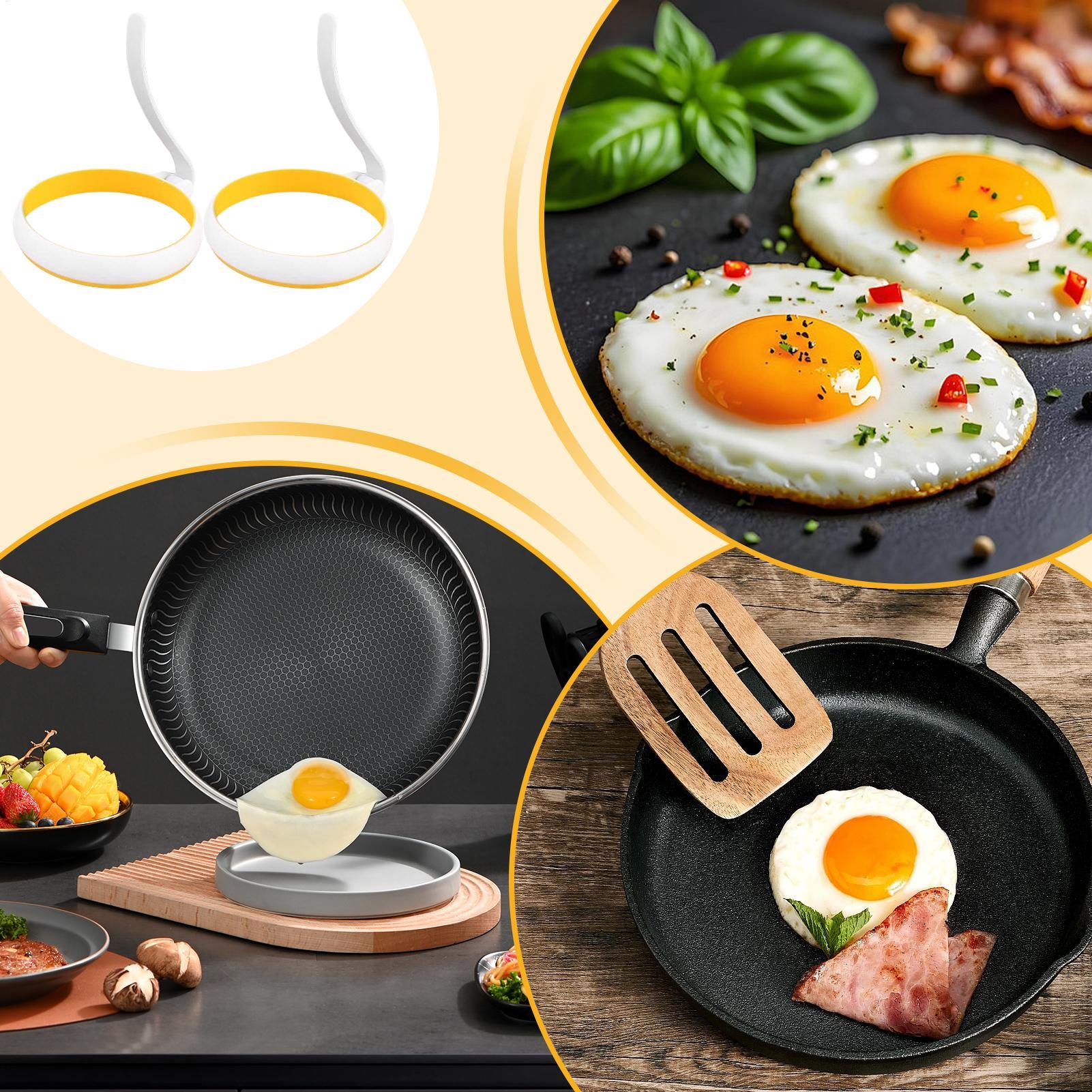

2 Pieces Round Egg Ring Mold Shaper Non stick Kitchen Gadgets For Cooks Breakfast Omelet Pancake Sandwich Burger Camping CN