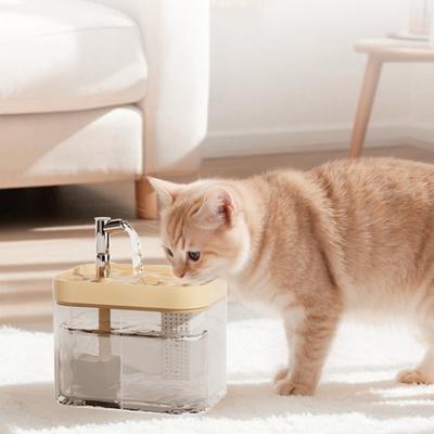 1,5 L transparentă fântână de apă pentru animale de companie automată pisică băutură dozator cu 3 filtru burete electric pentru animale de companie băutură bol pentru pisici câini de interior