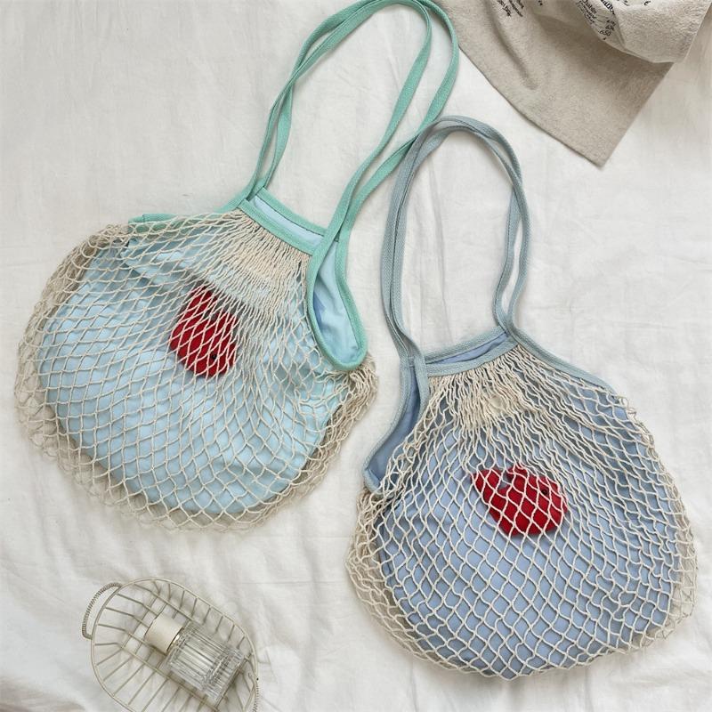 Summer Seaside Play Net Pocket Simple Niche Woven Women's Bag Fashion Shoulder Bag Shopping Fishing Net Bag