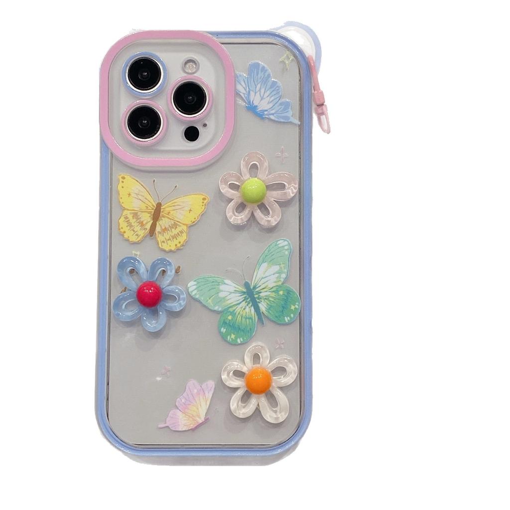 The New Three-dimensional Flower Bracelet Mobile Phone Case Is Suitable for Huawei MATE60PRO Anti-drop Soft Case P70 Lanyard Girl Style