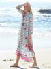 European & American Chiffon Print Beach Robe - Plus Size Bikini Cover-Up & Sun Protection Dress for Women