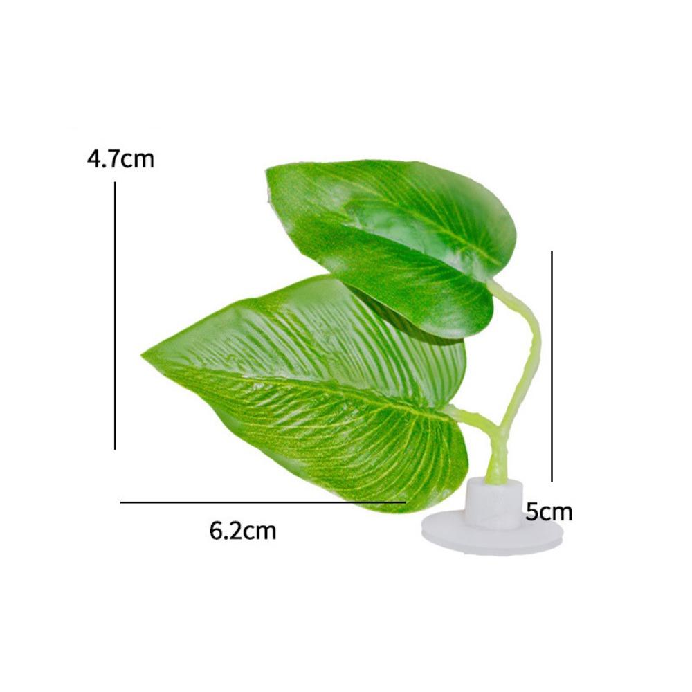 Plastic Betta Fish Leaf Pad Suction Cup Reptile Basking Area Practical Fish Hiding Habitat  Reptile