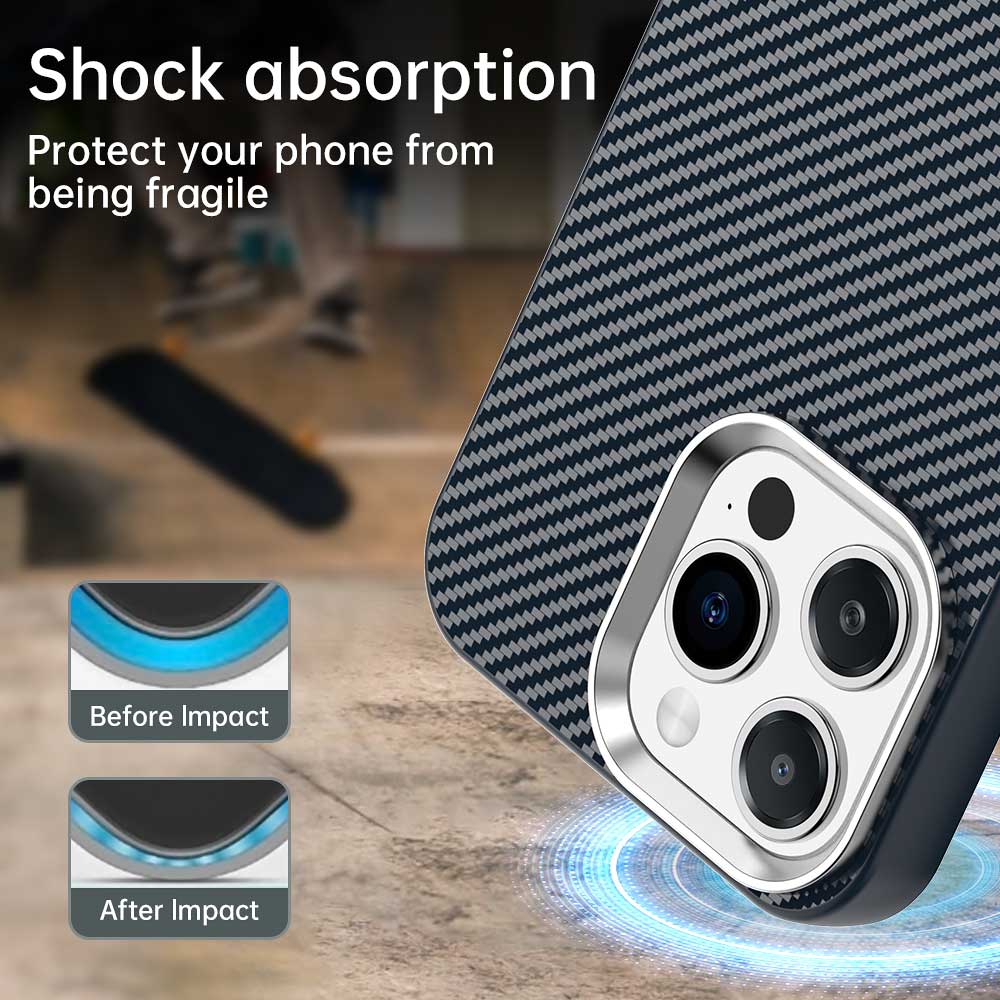 For iPhone 13 Pro Case Cell Phone Hybrid Back Cover Carbon Fiber Texture