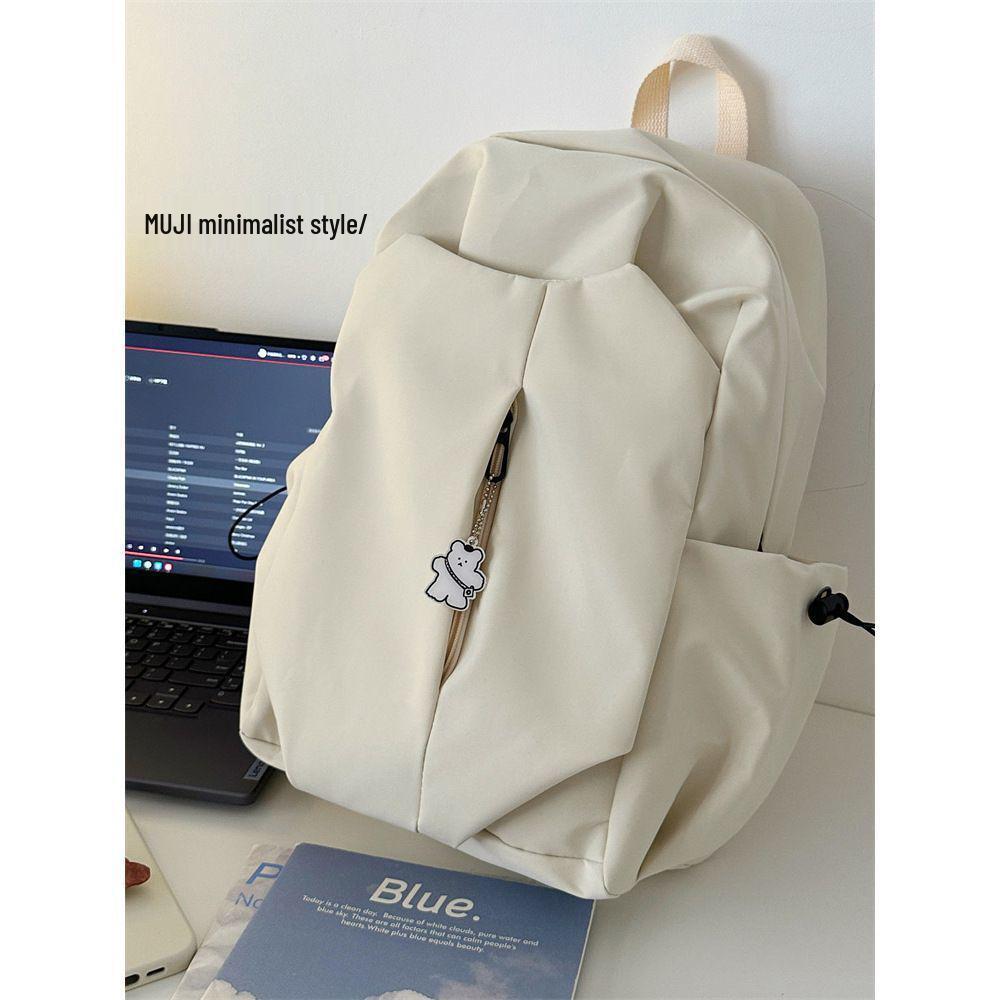 Black Large Capacity Backpack for Students - Unisex, Double Shoulder Straps, Ideal for College and Travel