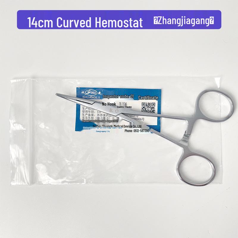 Stainless Steel Hemostatic Forceps - Pet Pliers, Needle Holder, Cupping Clip, Surgical Vascular Tool (Straight & Curved Tips)