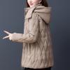 Elegant Winter Coat Women Parkas Plus Size Middle Age Women's Jacket Hooded Casual Thick Warm Outerwears