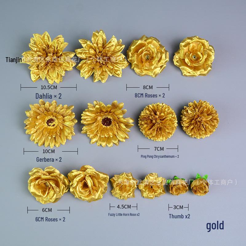 

Silk Cloth DIY Pack: Style E Gift Box with Artificial Decorative Flowers золотой