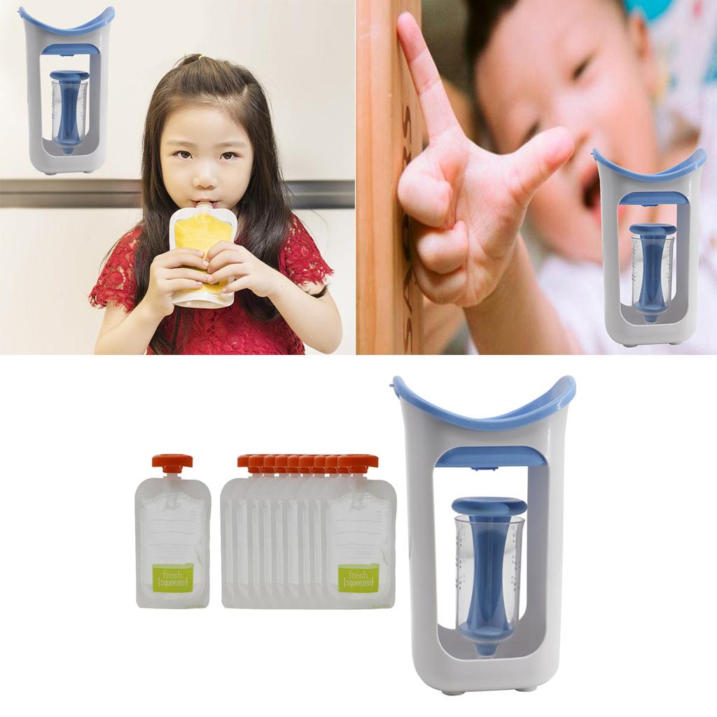 

Squeeze Station Homemade Infant Fruit Juice Food Maker with Storage Bags, for синій