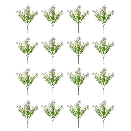 16Pcs Simulated Flowers Realistic Artificial Plants Home Decoration Faux Bouquet Indoor Outdoor Garden Balcony Terrace Decor