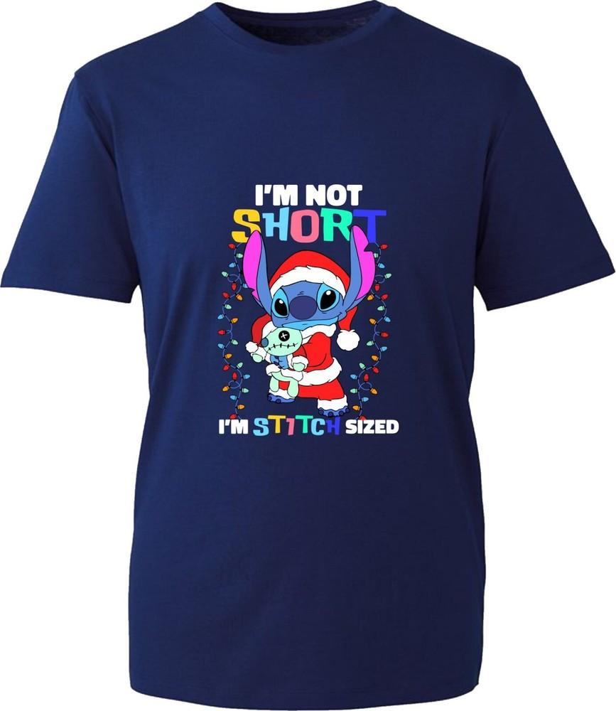 Im Not Short Im Stitch Sized Merry Christmas T Shirt Santa Lilo Stitch Xmas S
