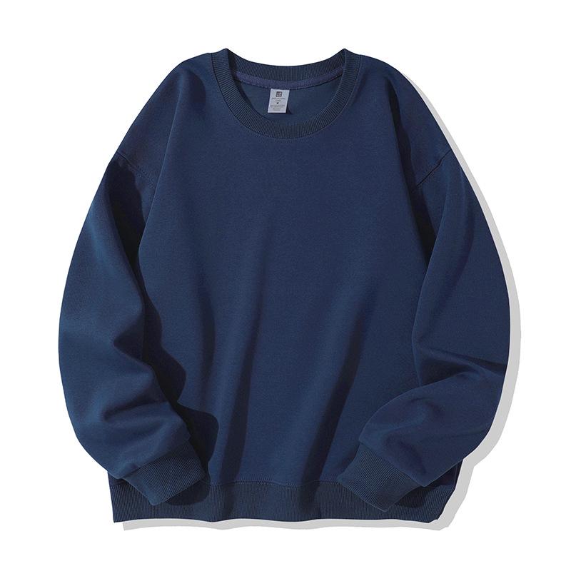 Autumn Round Neck Cotton Hoodie: Light, Comfortable Couple's Homewear with Long Sleeves & Custom Logo Option for Men.