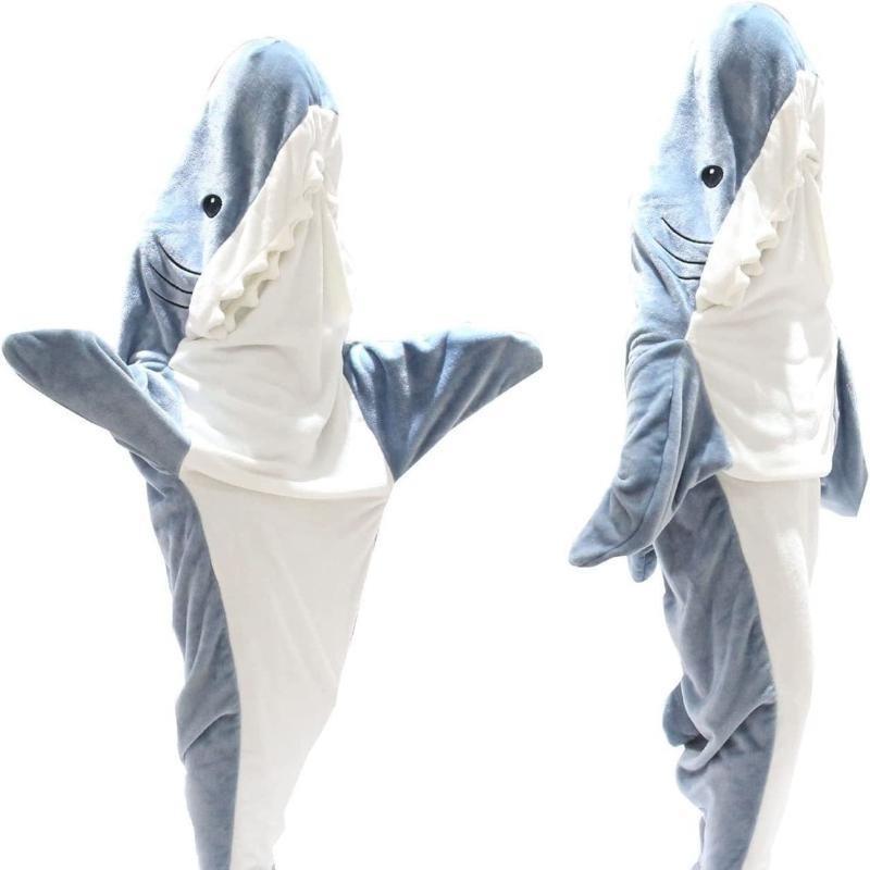 Großer Hai Schlafsack Einteiliger Pyjama Büro Nickerchen Ozean Hai Decke Schal Schlafsack Decke Unisex Zuhause