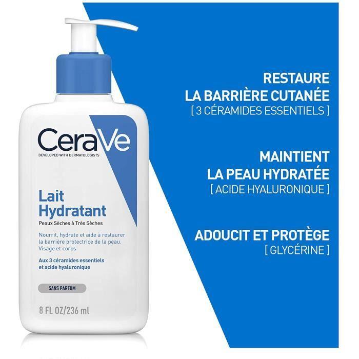 Crème Hydratante - CeraVe - Lait Hydratant - 236ml - Acide Hyaluronique - Peaux Sèches