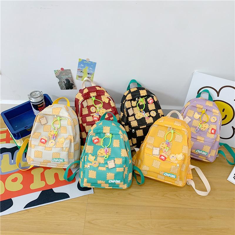 2024 New Korean Style Fashionable Sweet Cartoon Backpack Nylon Material