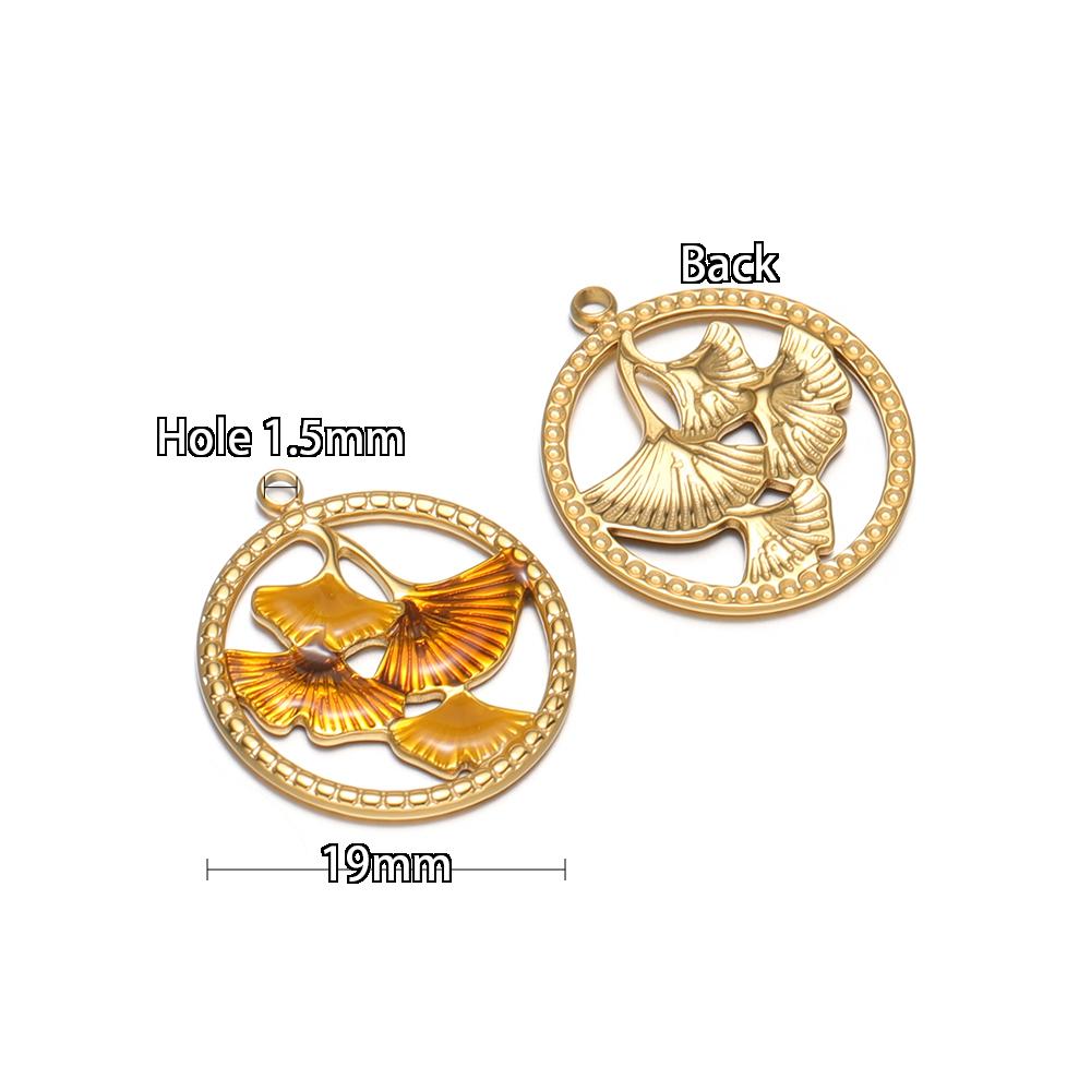 

5pcs Stainless Steel Transparents Enamel Plants Flowers Charms DIY Bohemian Necklace Pendants Earrings Making Jewelry Findings