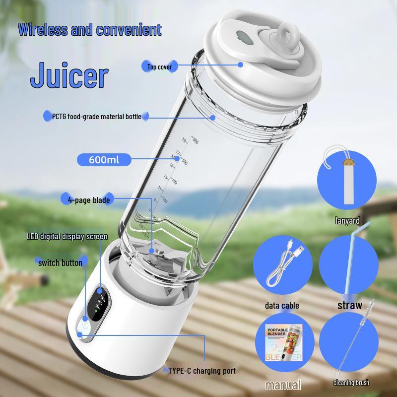Upgraded Portable Juicer: Compact design with automatic cleaning and powerful wall-breaking technology for efficient juicing.