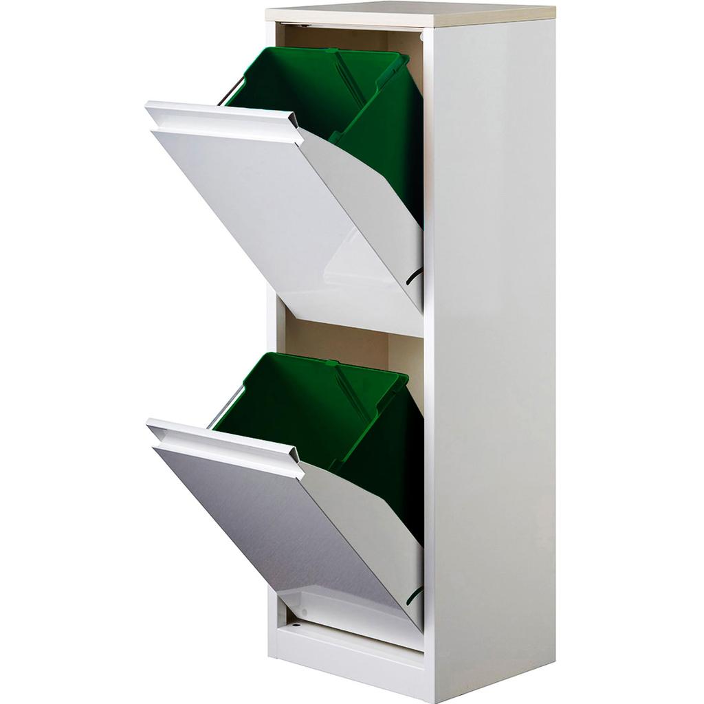 Staubbehältertyp 2-Kammer YY-WSB-32 Weiß/Ahorn