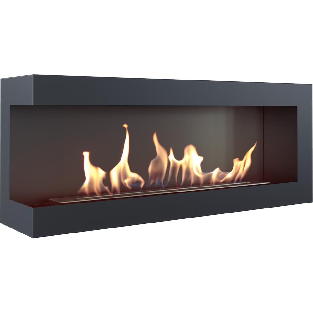 Wall mounted Bioethanol fireplace DELTA left-sided 120 cm TÜV 