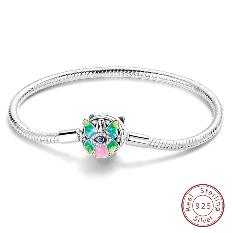 925 Silver Forever Love Peach Heart Bracelets Star Moon Airplane Earth Bracelets For Women Fit DIY Charms Party Jewelry