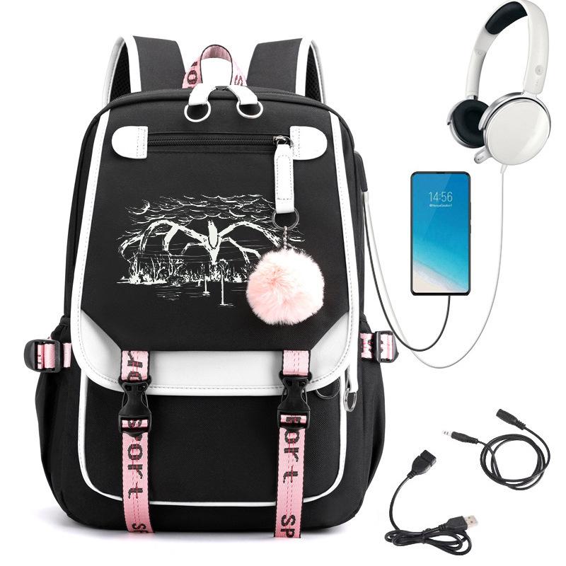 Mindflayer Horror Drama Print Student School Bag Outdoor Backpack 1126-6