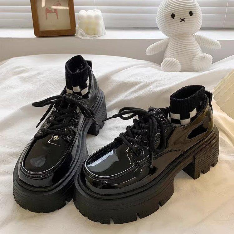 French retro platform shoes women's British style 2025 autumn new Mary Jane loafers heightening casual small leather shoes