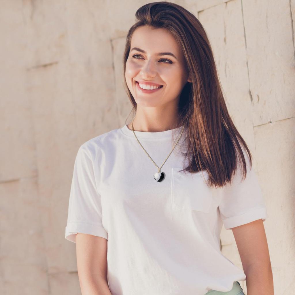 Brazilian Agate Love Heart Power Stone Necklace for Women [KOAI]