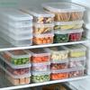 Rectangular Multi-grid Refrigerator Food Fresh-keeping Box,Transparent Plastic Sealing Box
